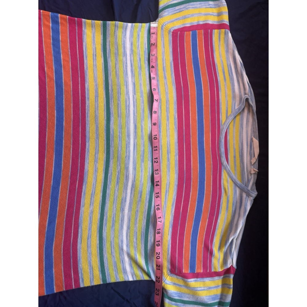 Soft Surroundings PXL Rainbow Stripe Knit Sweater Long Sleeve Colorful Pastel - Picture 5 of 6